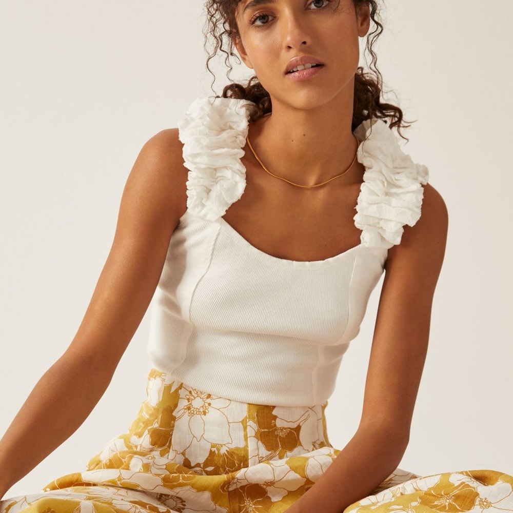 Anthropologie ribbed corset top